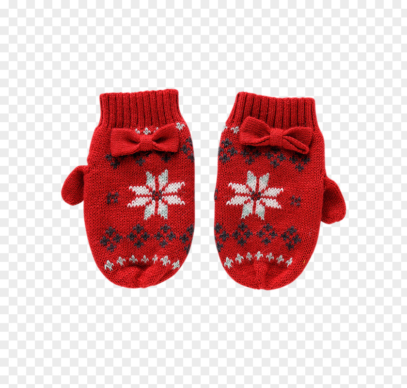 Snowflake Red Gloves For Children Slipper Glove Child Gratis PNG
