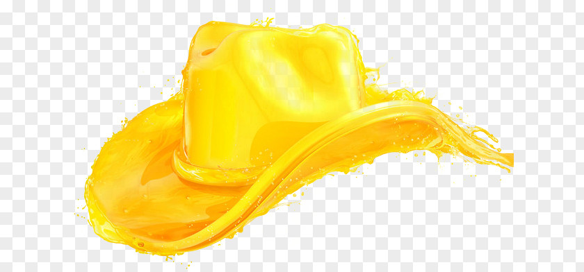 Golden Hat Luminous Paint Effects Yellow Cowboy Designer PNG