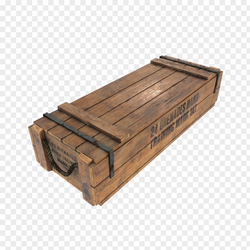 Long Wooden Ammunition Box 3D Modeling Crate Computer Graphics Low Poly PNG