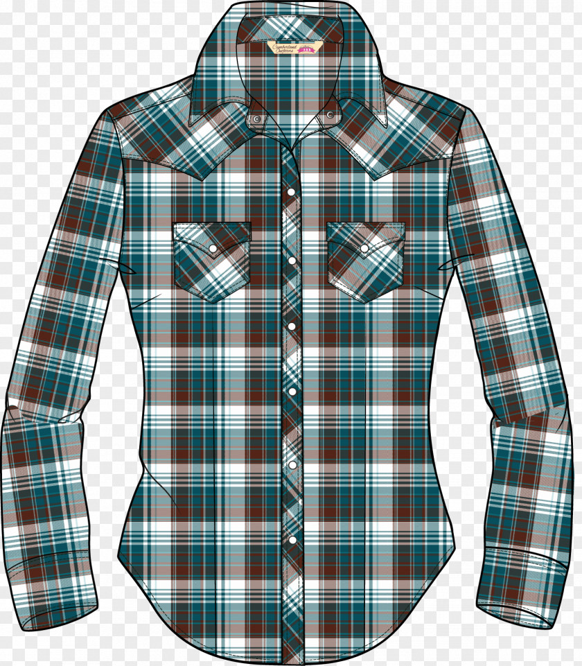 Plaid Tunic Top Dress Shirt Clothing Sleeve PNG