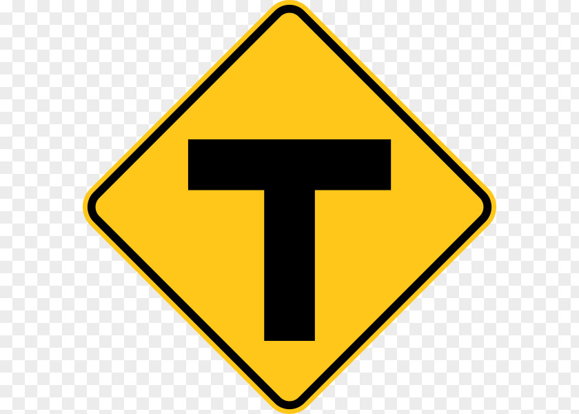 Road Three-way Junction Traffic Sign Warning PNG
