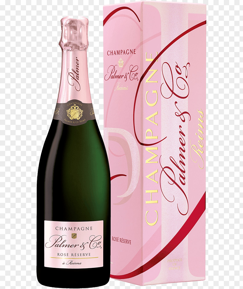 Champagne Palmer & Co Rosé Sparkling Wine PNG