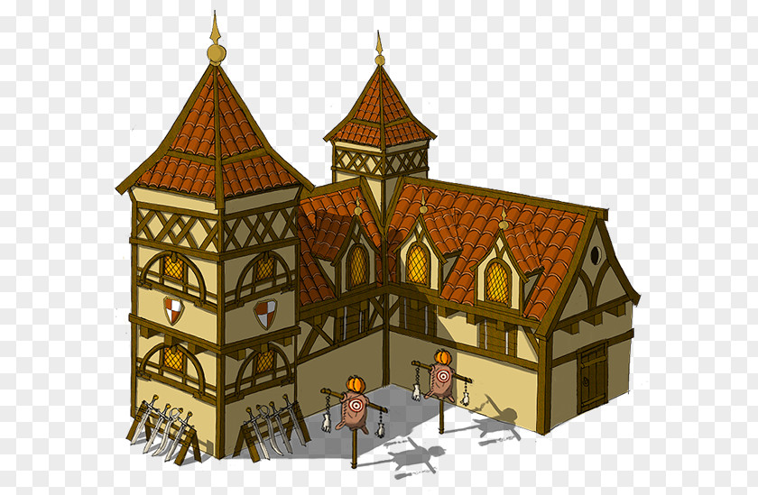 House 2d Middle Ages Drawing Game Barracks PNG