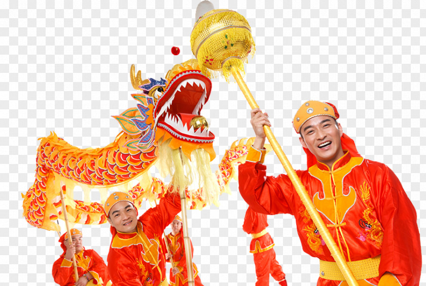 Chinese New Year Dragon Dance Tradition PNG