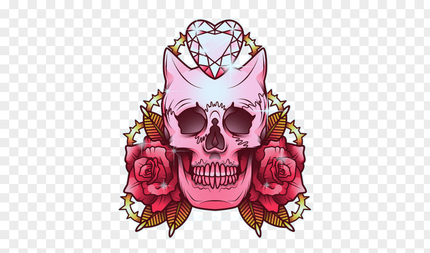 Magenta Drawing Bone Skull Pink Font Plant PNG