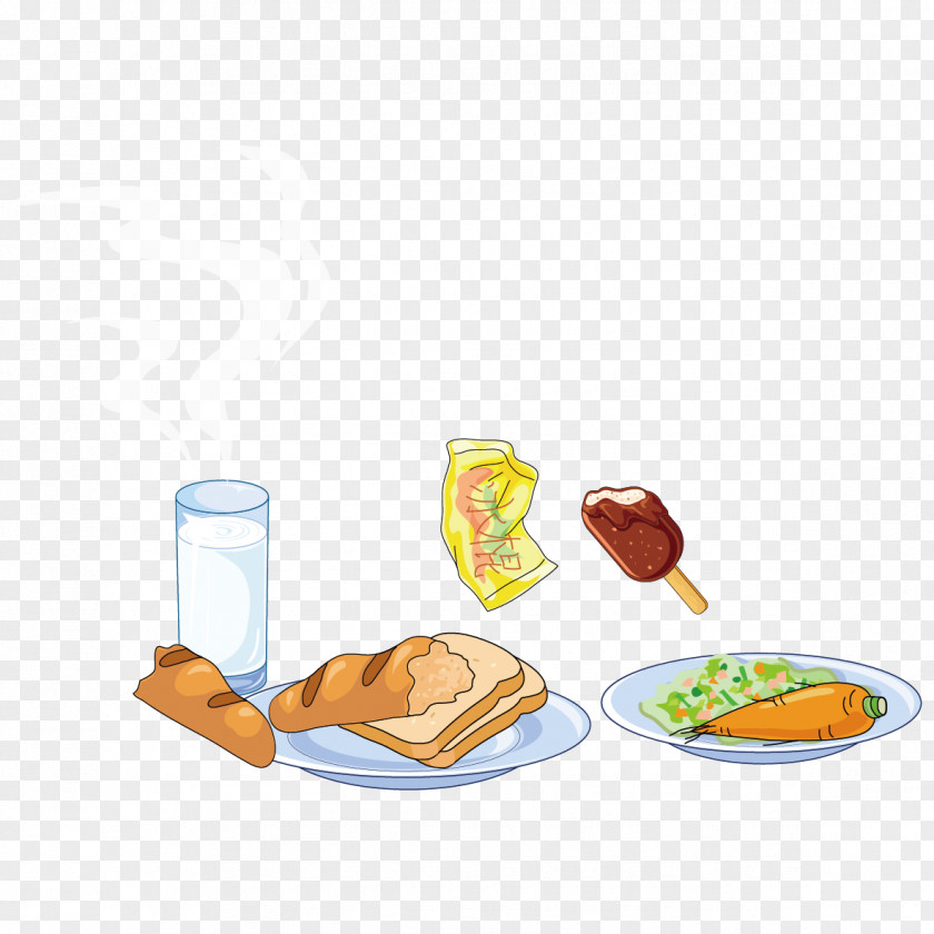 Bread, Milk And Ice Cream Euclidean Vector Adobe Illustrator PNG