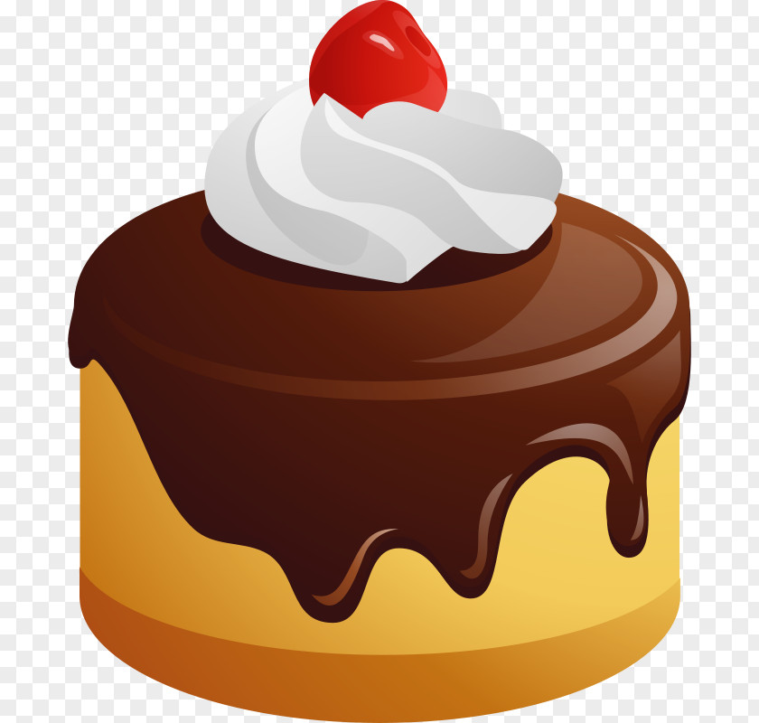 Cartoon Cherry Chocolate Cake Birthday Icing Clip Art PNG