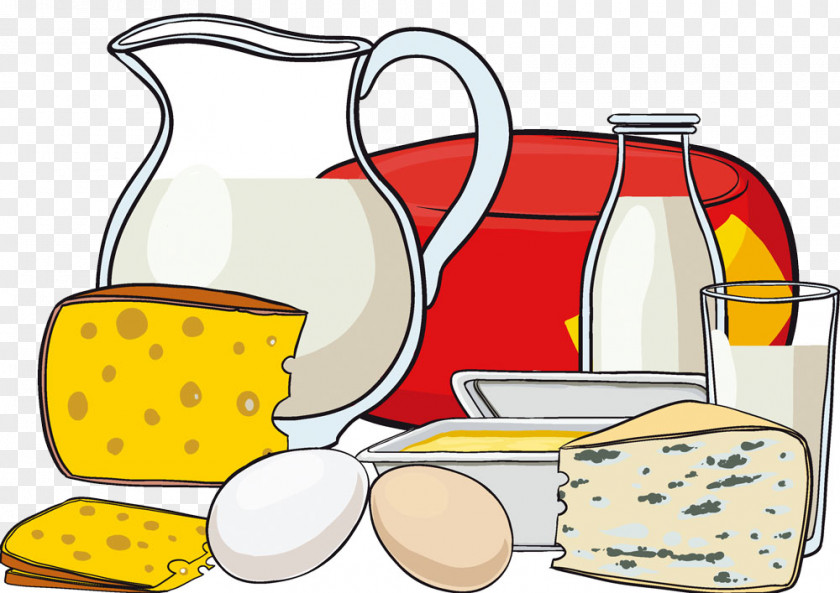 Eggs And Cheese Bottle Illustration Milk Dairy Product Clip Art PNG