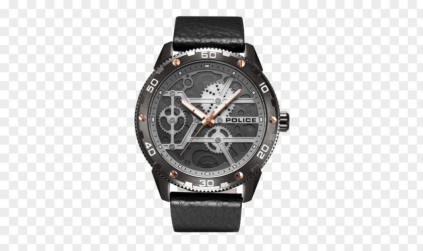 Police In Europe And America Fashionable Leather Watch Amazon.com Quartz Clock PNG