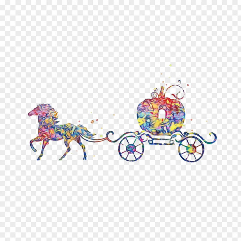 Animal Figure Cart Christmas Watercolor PNG
