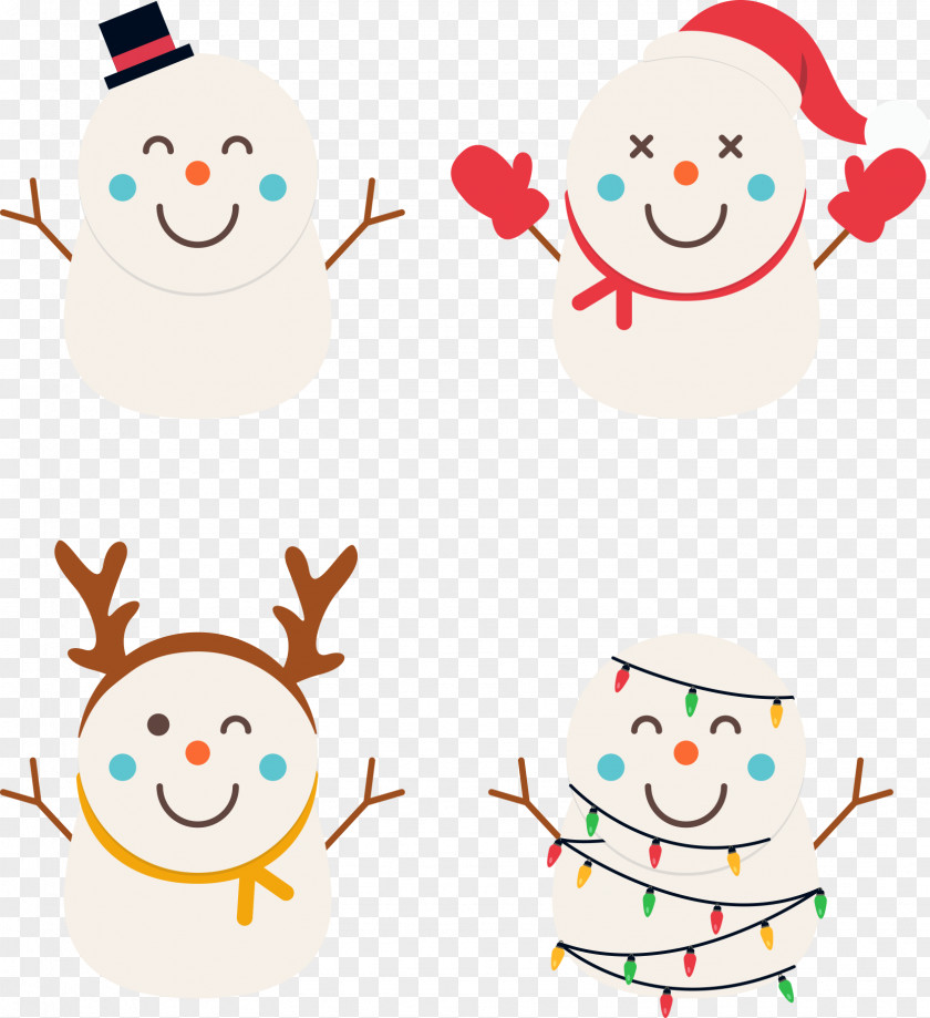 Christmas Cartoon Cute Snowman Clip Art PNG
