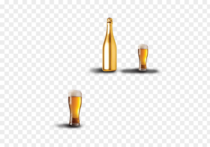 Golden Bottles And Beer Wine Bottle Alcoholic Beverage Computer File PNG