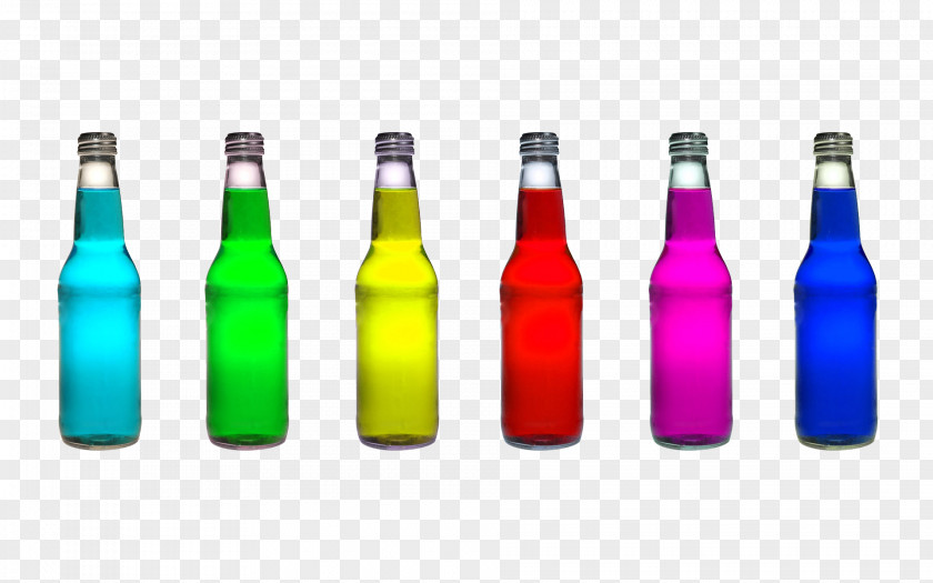 Bottles Of Various Colors Color Rainbow Wallpaper PNG