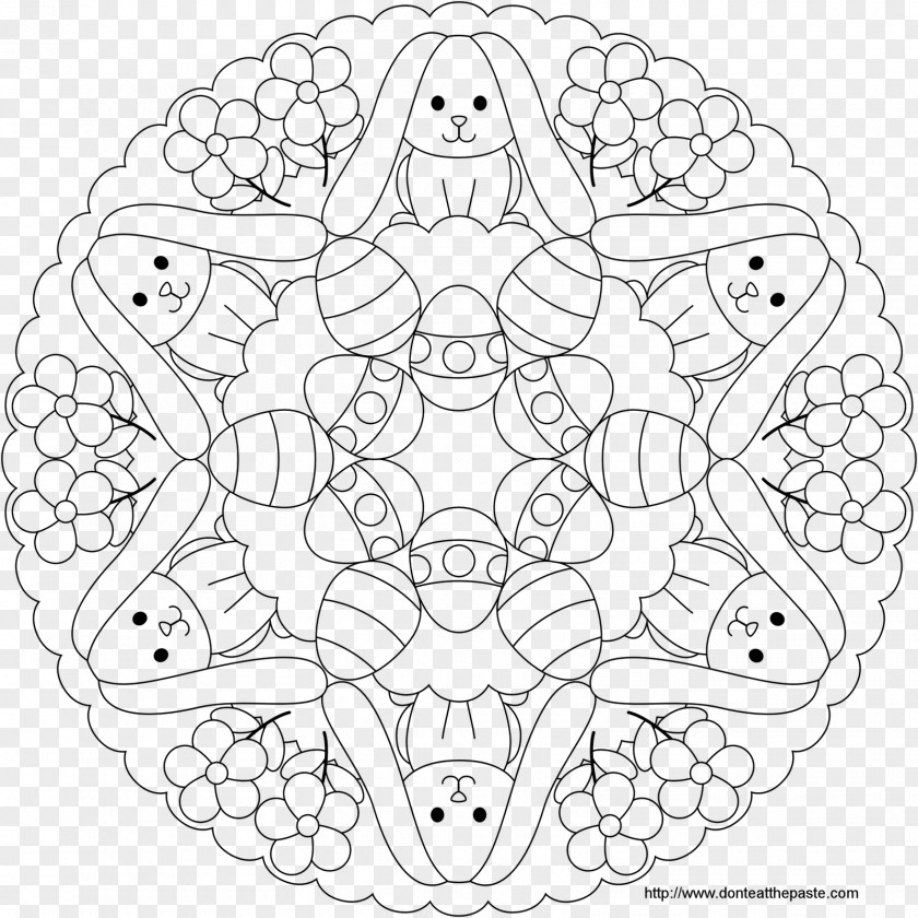 Easter Bunny Coloring Book Mandala Egg PNG