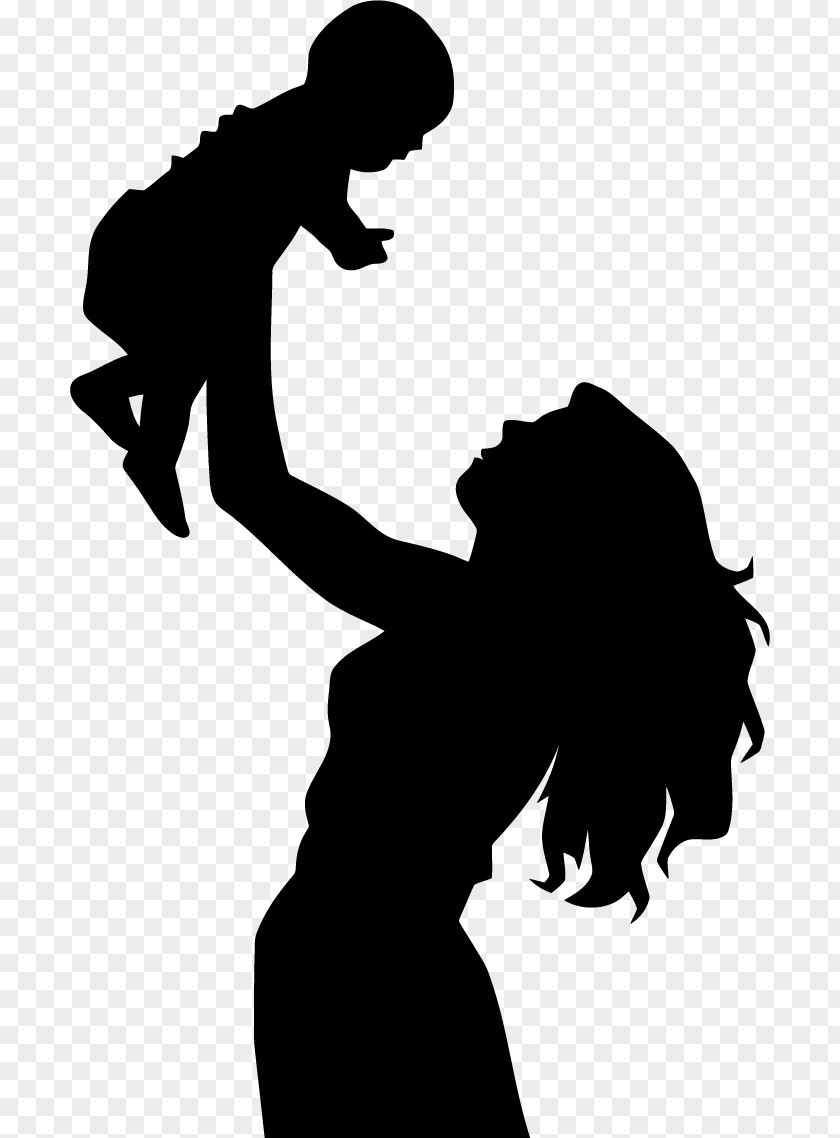 Silhouette Mother Child Drawing Clip Art PNG