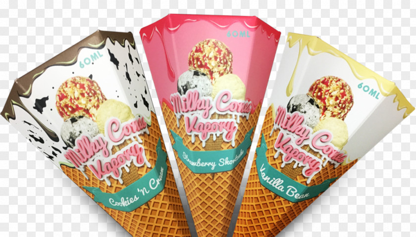 Strawberry Flavor Ice Cream Cones Electronic Cigarette Aerosol And Liquid PNG