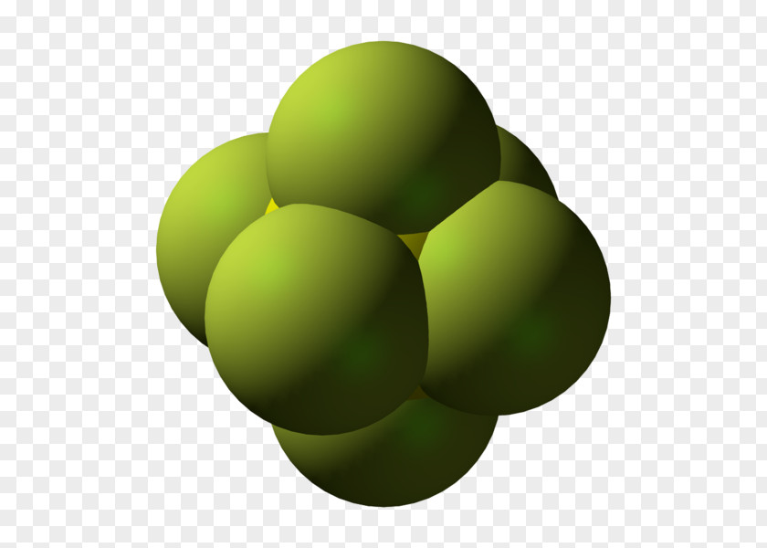Sulfur Hexafluoride Xenon Space-filling Model PNG