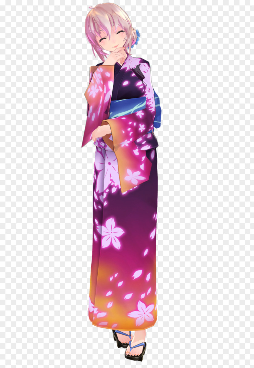 Hatsune Miku Kimono Clothing Yukata MikuMikuDance Megurine Luka PNG