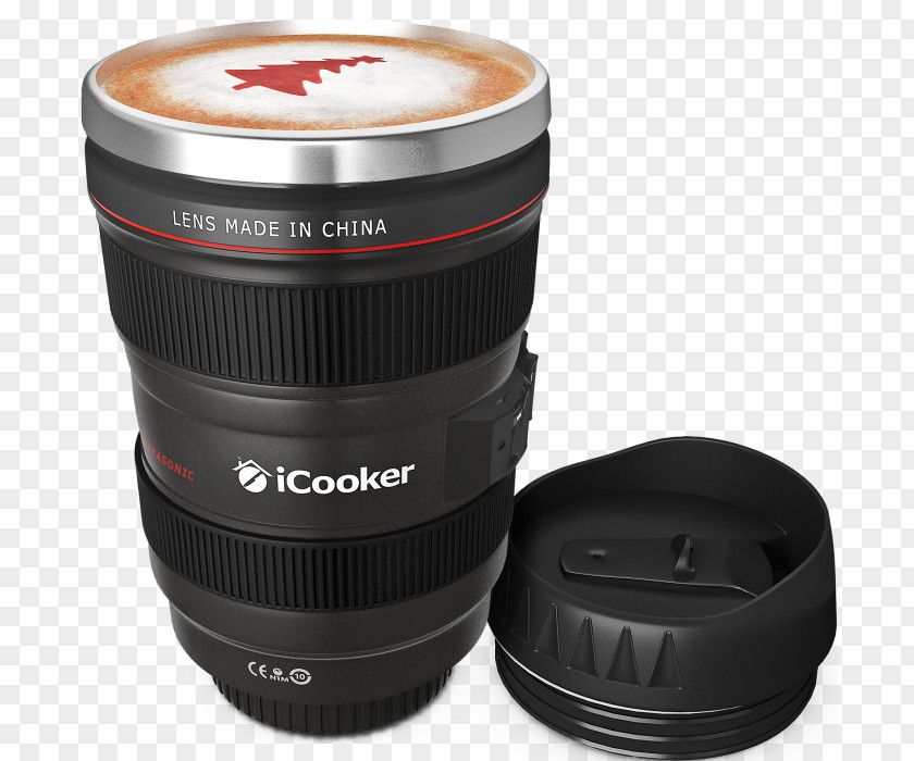 Metal Cup Camera Lens Coffee Mug Thermoses PNG