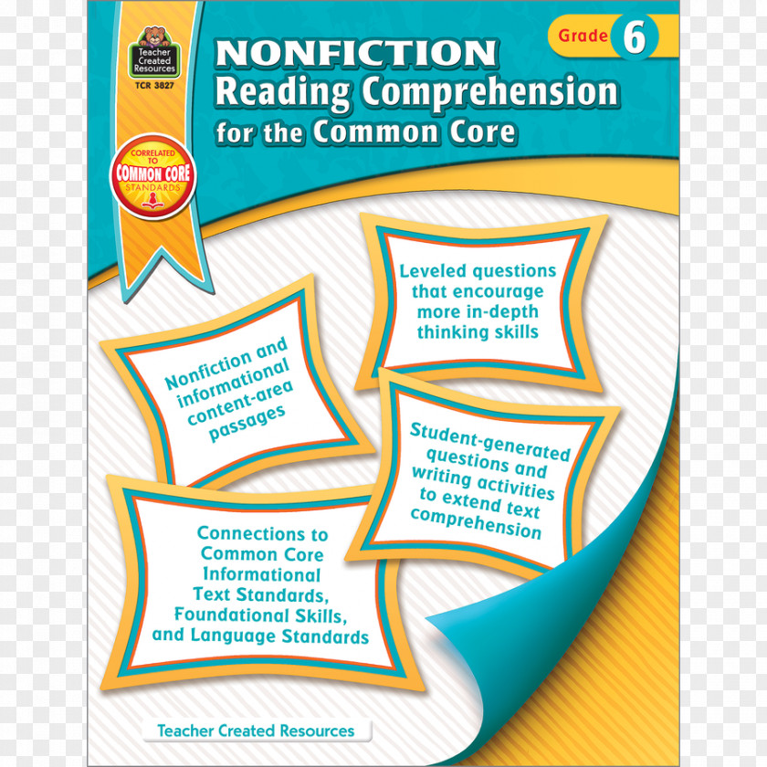 Reading Comprehension Nonfiction For The Common Core, Grade 6 Core: 3 Core State Standards Initiative Non-fiction PNG