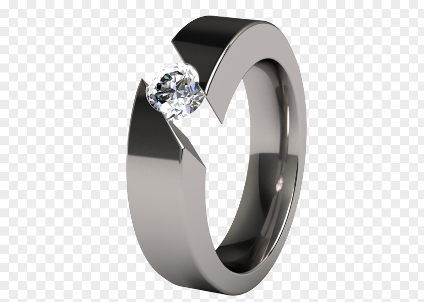 Titanium Wedding Ring Engagement Diamond PNG