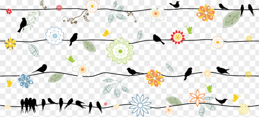 Vector Birds Phonograph Record Wall Sticker PNG