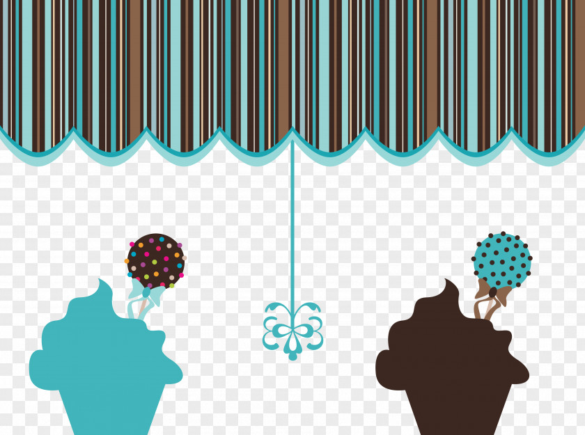 Watercolor Cute Cupcake Blue Scrapbooking PNG