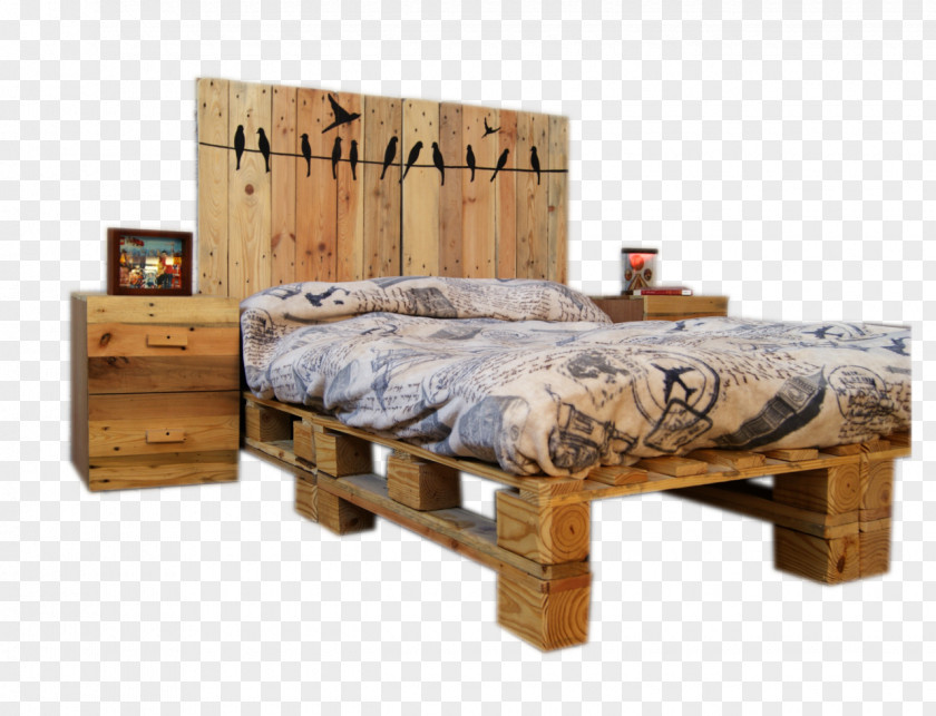 Wood Pallet Recycling Bedroom Table PNG