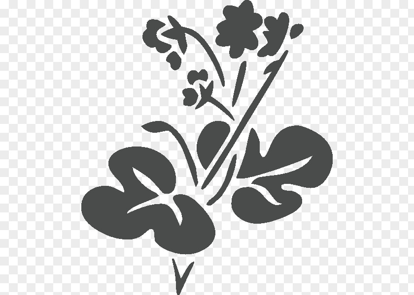 Design Black And White Stencil Flower Airbrush PNG