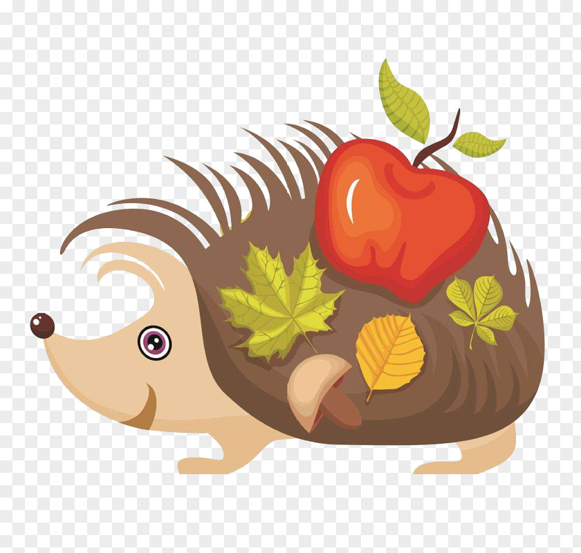 Cartoon Animal Image Hedgehog Sticker Vector Graphics PNG