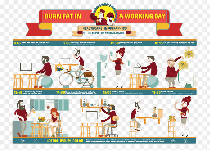 Health Information Working Map Vector Material Infographic Illustration PNG