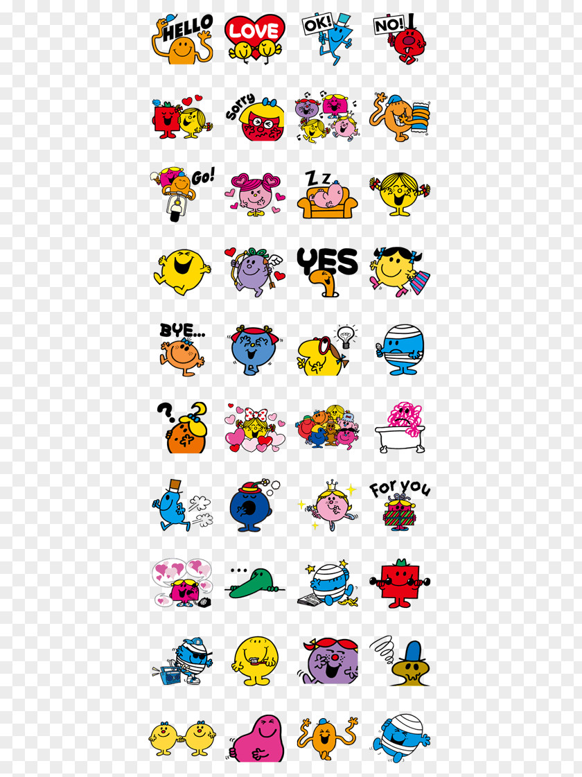 Mr And Miss Mr. Men Sticker Little Princess About Line Book PNG