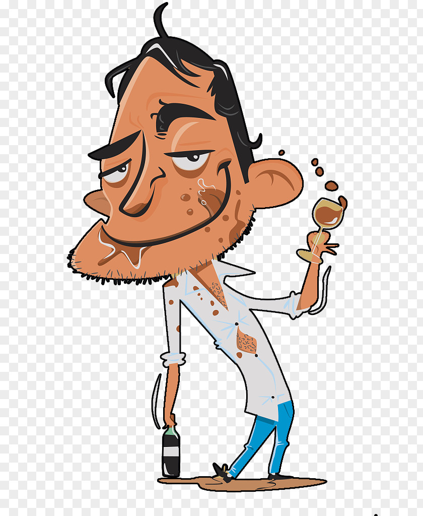 A Man With Drunken Man. Drawing Alcohol Intoxication Illustration PNG