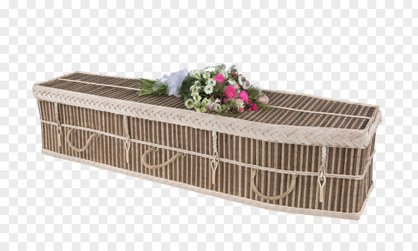 Brown Bamboo Wicker Coffin Funeral Basket PNG