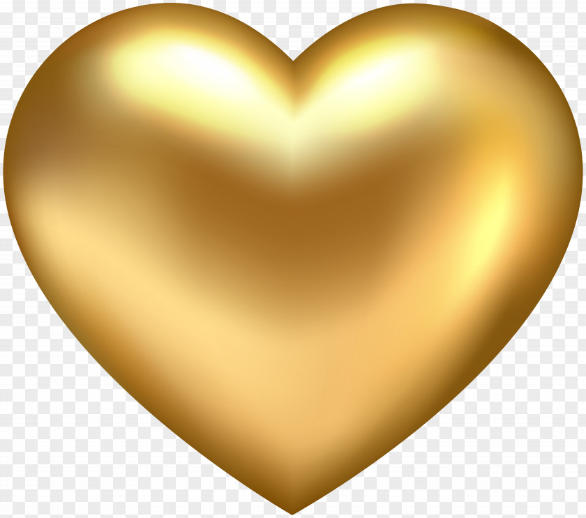 Golden Heart Gold Clip Art PNG