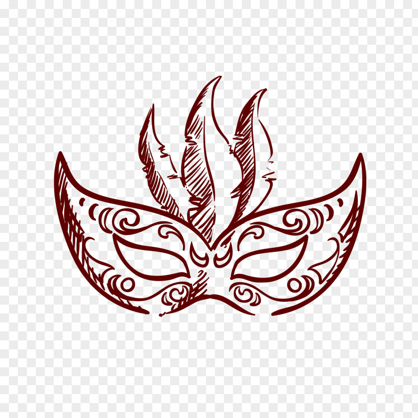 Hand-painted Mask Vector Circus Template PNG