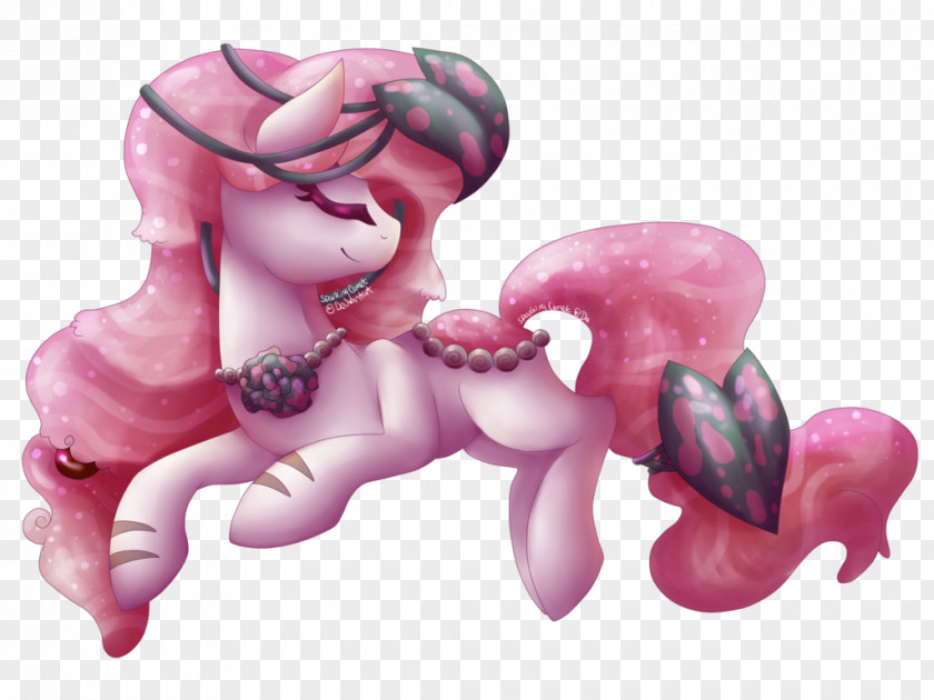 Horse Octopus Pink M Ear Figurine PNG