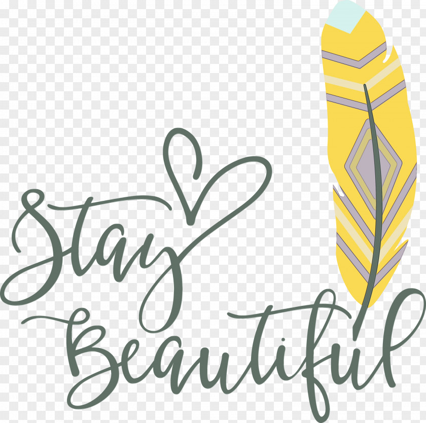 Leaf Logo Calligraphy Yellow Line PNG