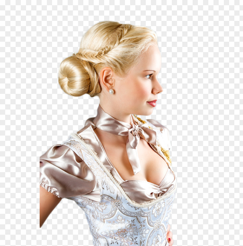 Oktoberfest Dirndl Décolletage Blond Woman PNG