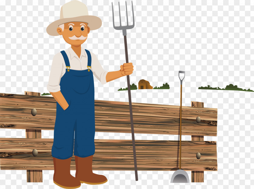 Vector Holding The Fork Of Farmer Cartoon Agriculture PNG