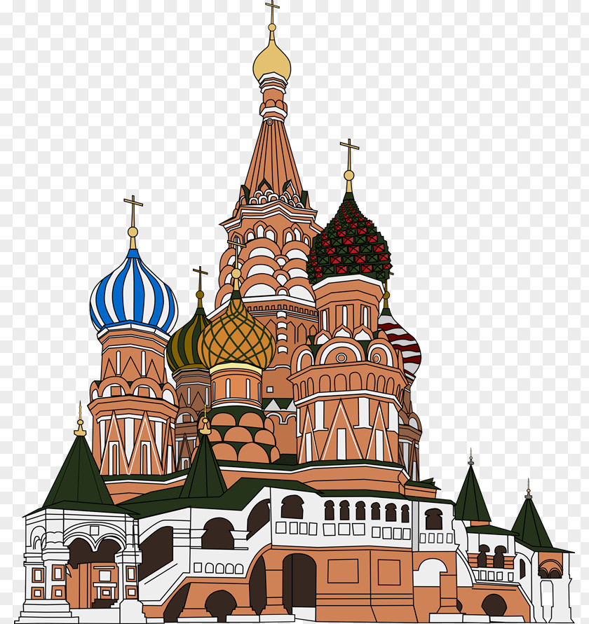 World Landmark Saint Basil's Cathedral Red Square In Moscow Clip Art PNG