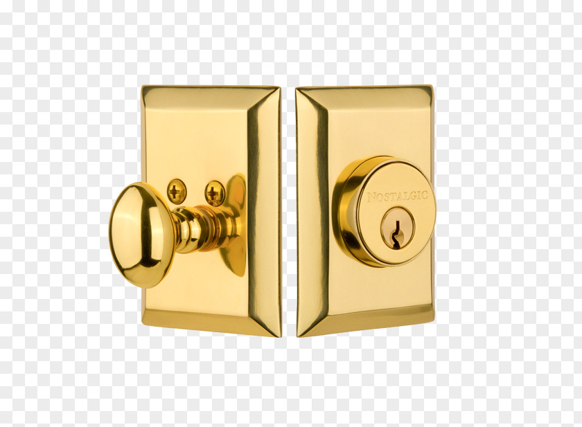 Brass Dead Bolt Door Handle Lockset PNG