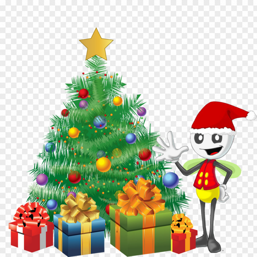 Christmas Celebration Tree Gift Clip Art PNG