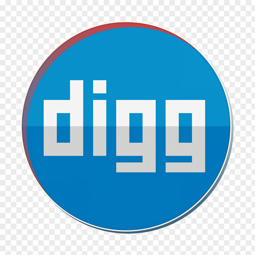 Electric Blue Logo Digg Icon PNG