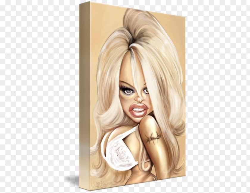 Pamela Anderson Portrait Baywatch Caricature Drawing PNG