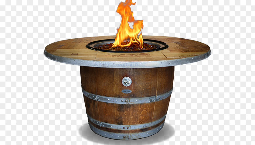 Table Vin De Flame Enthusiast Wine Barrel Fire Pit Fireplace PNG