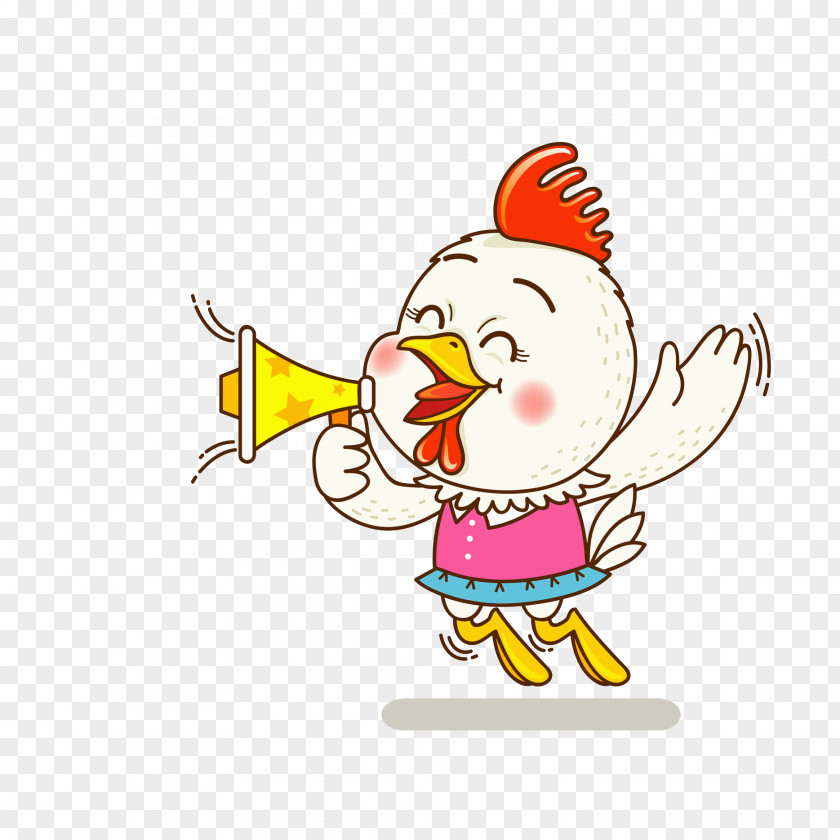 The Chicken With Trumpet Cartoon Clip Art PNG
