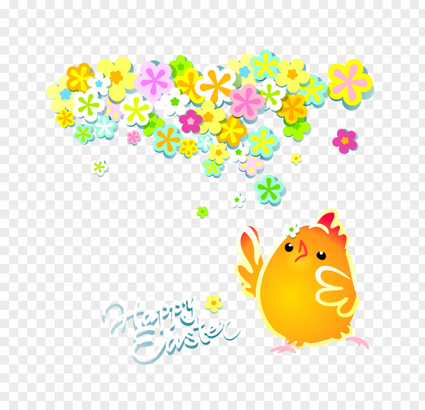 Vector Color Easter Wreath Bubble Chicken Clip Art PNG