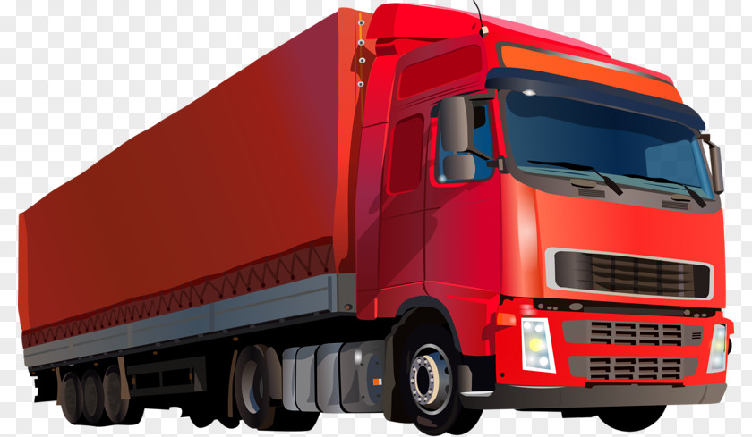 Big Red Truck Car Commercial Vehicle PNG