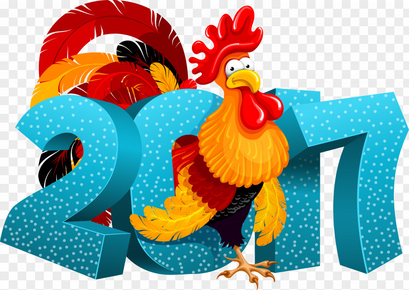 Chimney Rooster Chicken Chinese New Year Christmas PNG